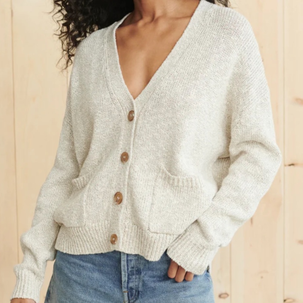 Jenni Kayne Cropped Cotton Cocoon Cardigan -Size S